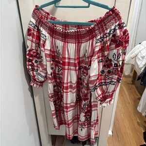 Zara Red and White Striped Dress